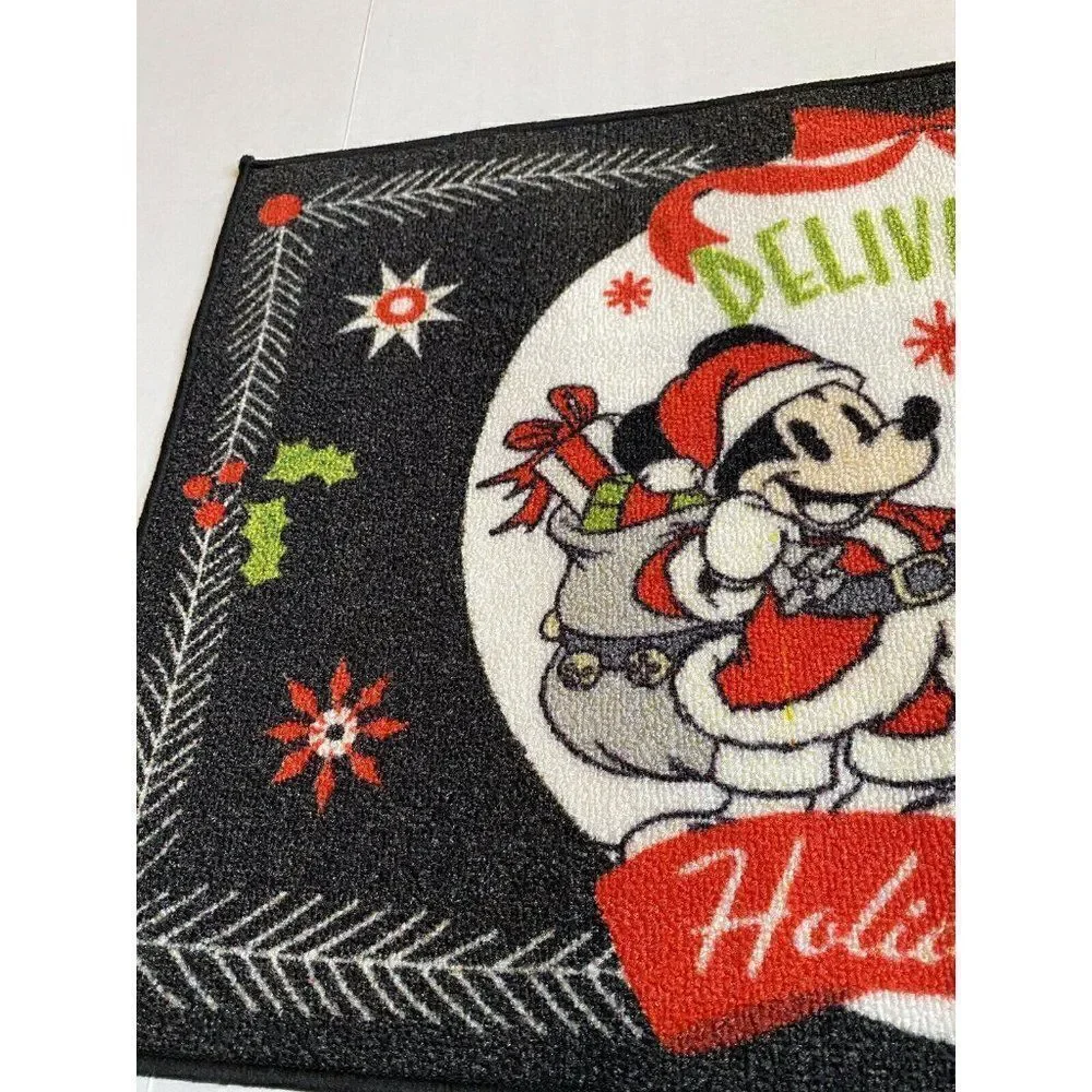 Disney Mickey Minnie Accent‎ Rug 20X32” Doormat Delivering Holiday Cheer NWT